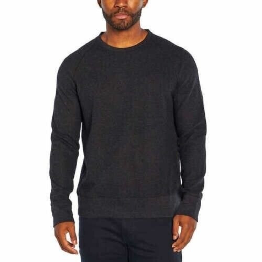 Banana Republic Waffle Crew Sweatshirt Mens XL Dark Gray Long Sleeve NEW